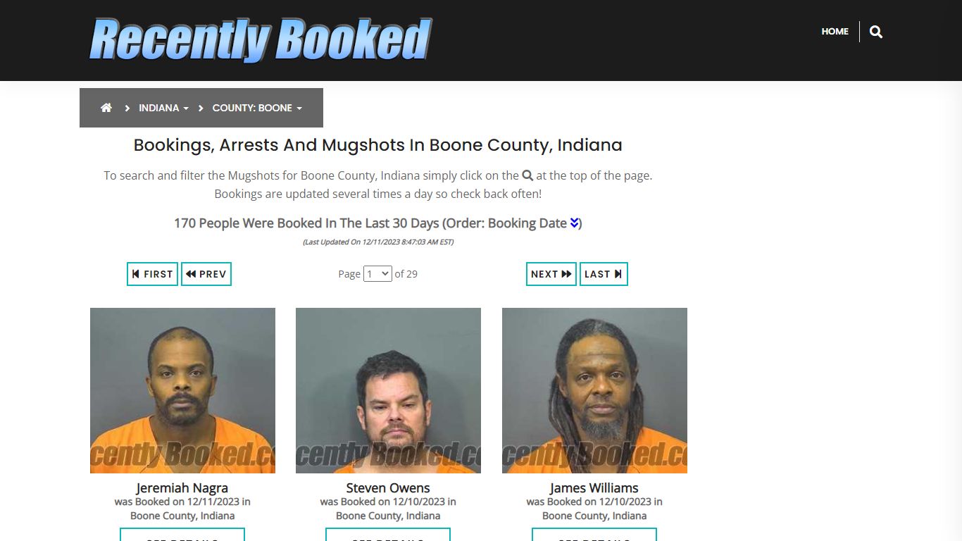 Recent bookings, Arrests, Mugshots in Boone County, Indiana