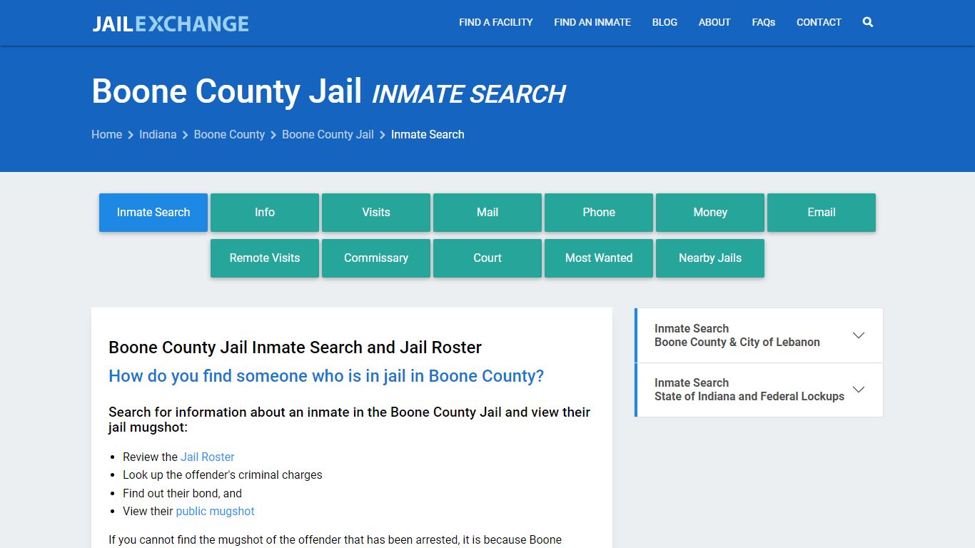Inmate Search: Roster & Mugshots - Boone County Jail, IN
